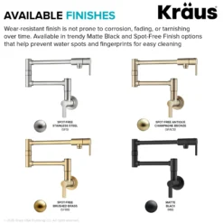 Wall Mount Pot Filler Kitchen Faucet with Retractable Arm in Spot-Free Stainless Steel