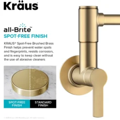 Wall Mount Pot Filler Kitchen Faucet with Retractable Arm in Spot-Free Brushed Brass
