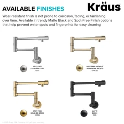 Wall Mount Pot Filler Kitchen Faucet with Retractable Arm in Spot-Free Antique Champagne Bronze