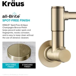 Wall Mount Pot Filler Kitchen Faucet with Retractable Arm in Spot-Free Antique Champagne Bronze