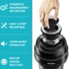 WasteGuard™ 1 HP Continuous Feed Garbage Disposal with Ultra-Quiet Motor for Kitchen Sinks with Power Cord and Flange Included