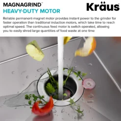 WasteGuard™ 1 HP Continuous Feed Garbage Disposal with Ultra-Quiet Motor for Kitchen Sinks with Power Cord and Flange Included