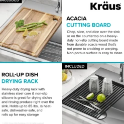 Workstation 28” Drop-In / Undermount 18 Gauge Stainless Steel Single Bowl Kitchen Sink with Accessories