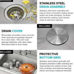 Workstation 28” Drop-In / Undermount 18 Gauge Stainless Steel Single Bowl Kitchen Sink with Accessories