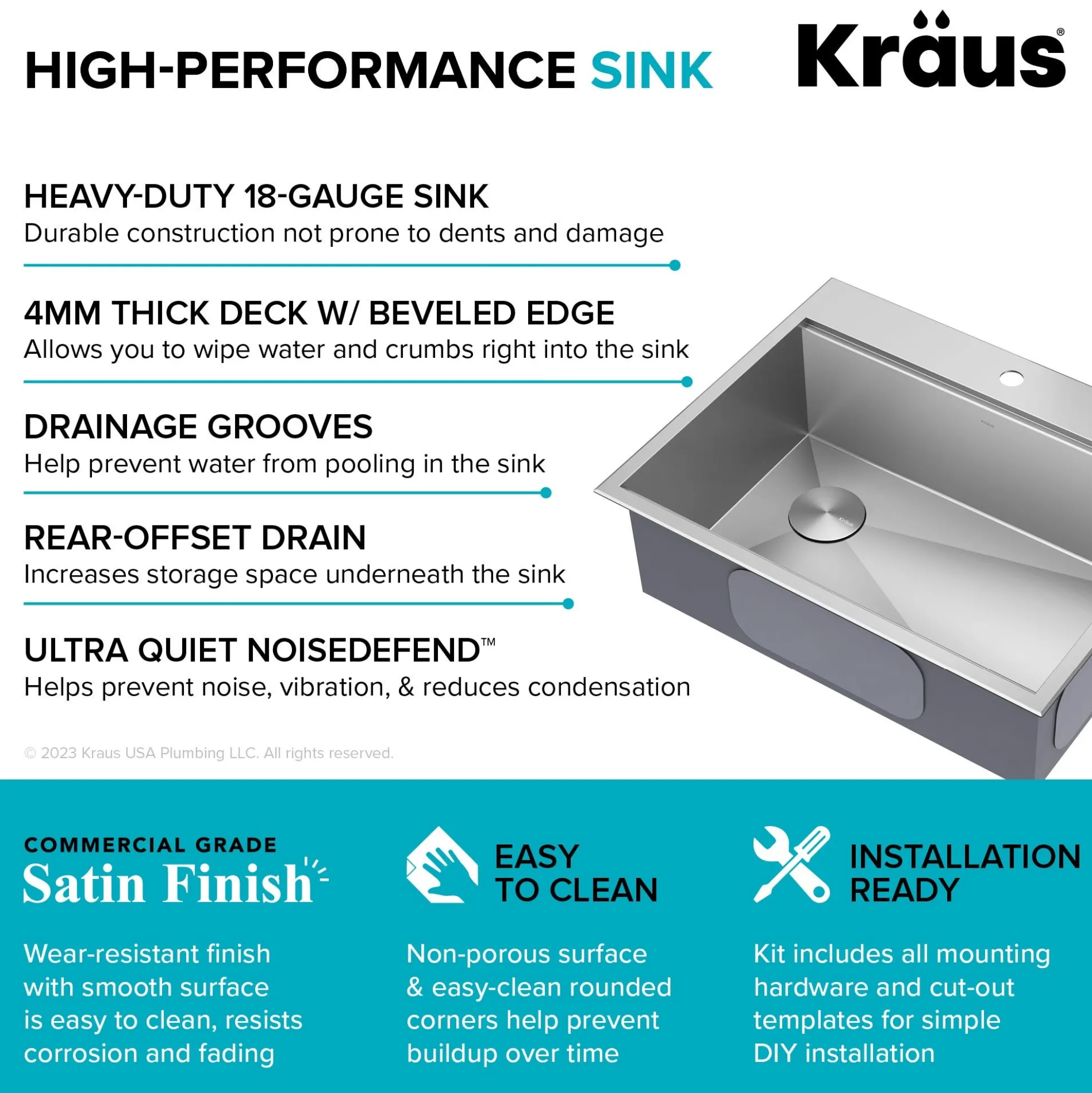 Workstation 25" Dual Mount 18 Gauge Stainless Steel Single Bowl Kitchen Sink with Accessories