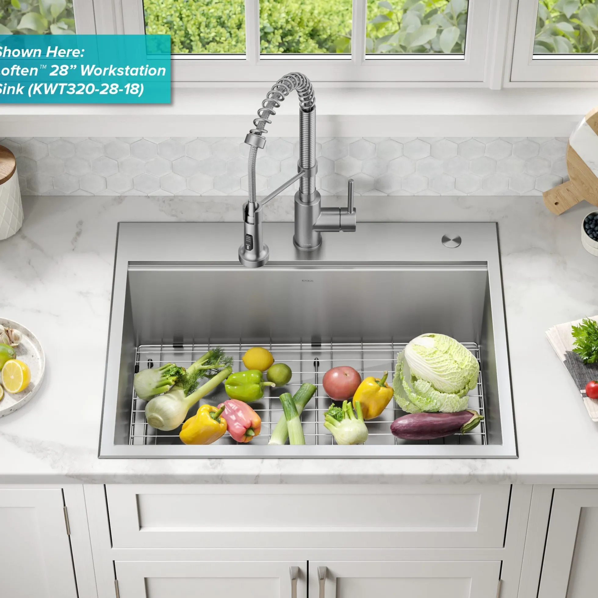 Workstation 25" Dual Mount 18 Gauge Stainless Steel Single Bowl Kitchen Sink with Accessories