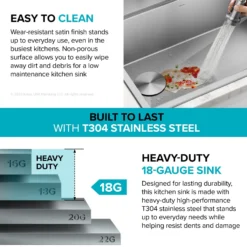 Workstation 33" Dual Mount 18 Gauge Stainless Steel Single Bowl Kitchen Sink with Accessories