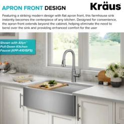 Workstation 30" Flat Apron Front Farmhouse 16 Gauge Stainless Steel Single Bowl Kitchen Sink with Accessories