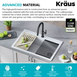 Workstation 33 in. Drop In Single Bowl Granite Kitchen Sink in White with Accessories