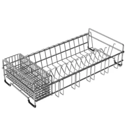 Workstation Kitchen Sink Dish Drying Rack Drainer and Utensil Holder in Stainless Steel