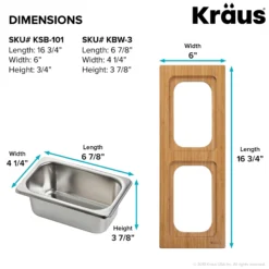Workstation Kitchen Sink Serving Board Set with Rectangular Stainless Steel Bowls