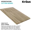 Workstation Kitchen Sink Wood Grain Composite Cutting Board