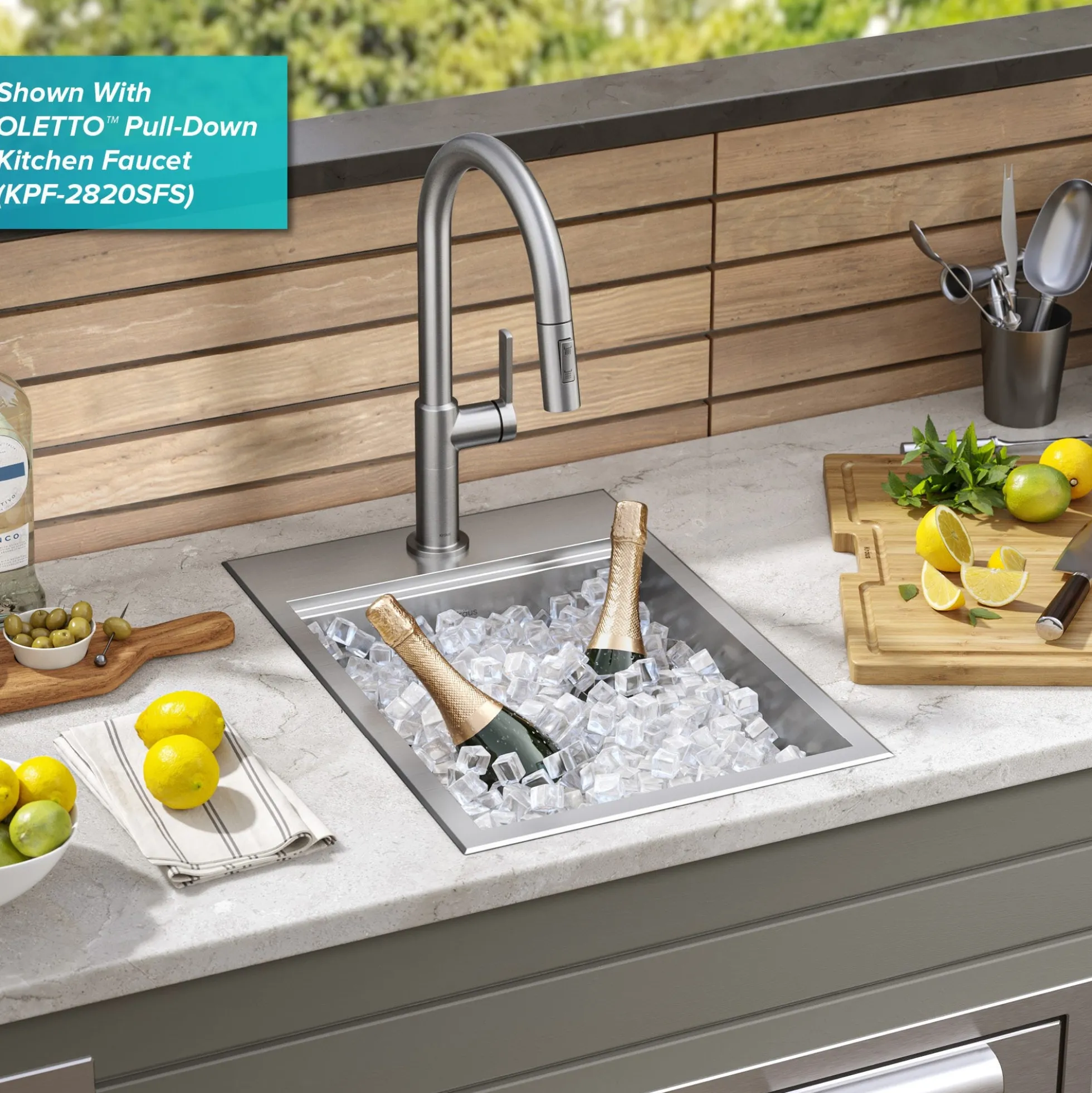 Workstation 15"OutdoorDrop-In16 GaugeMarine Grade T-316Stainless Steel Single Bowl Kitchen Bar Sink with Accessories