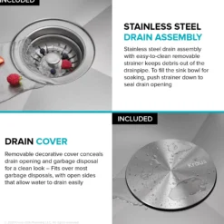 Workstation 15"OutdoorDrop-In16 GaugeMarine Grade T-316Stainless Steel Single Bowl Kitchen Bar Sink with Accessories