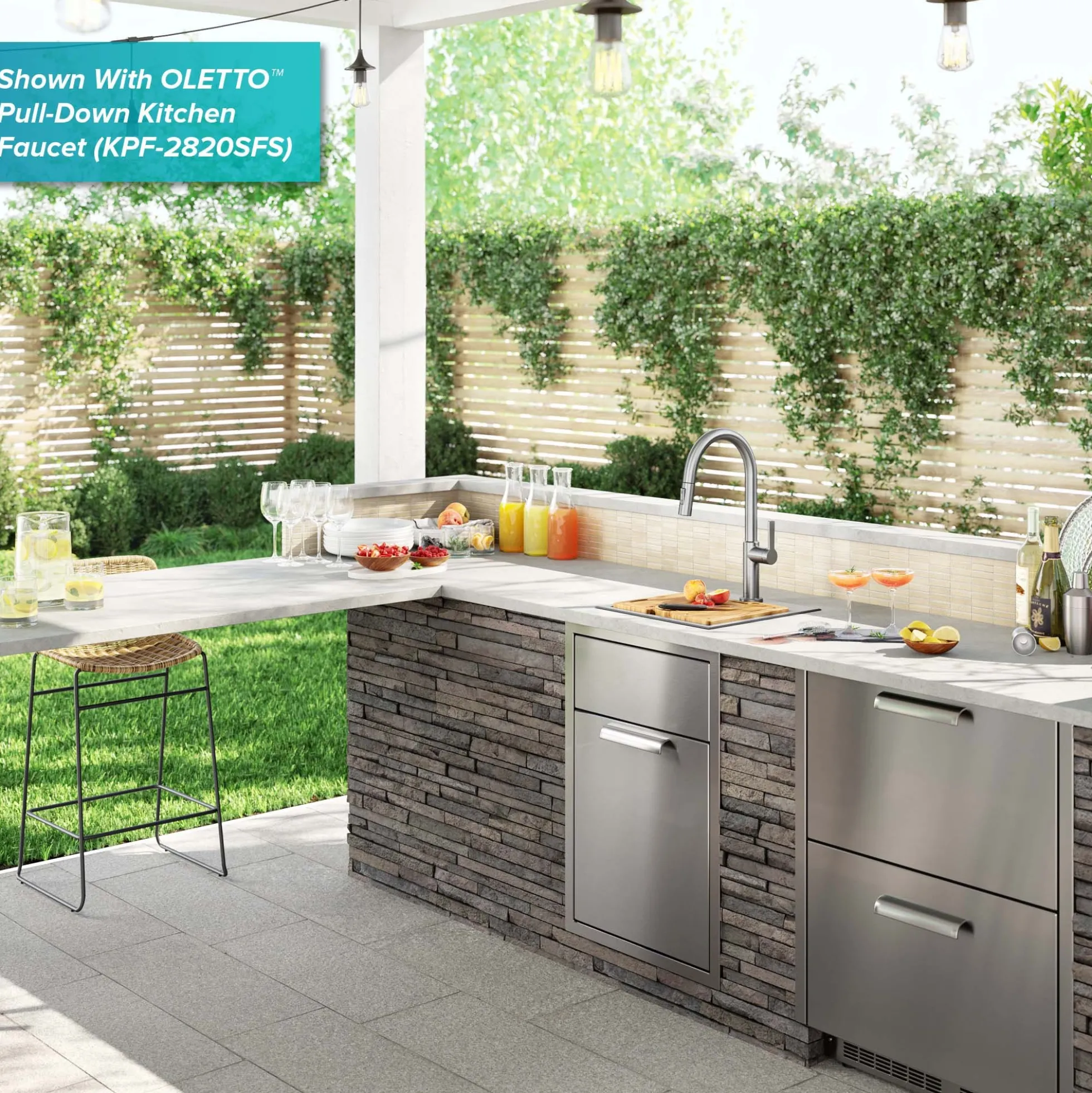 Workstation 15"OutdoorDrop-in16 GaugeMarine Grade T-316Stainless SteelSquareSingle Bowl Kitchen Bar Sink with Accessories