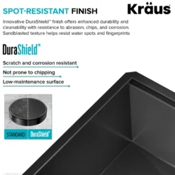 Workstation 23” Undermount 16 Gauge Black Stainless Steel Single Bowl Kitchen Sink in PVD Gunmetal Finish with Accessories