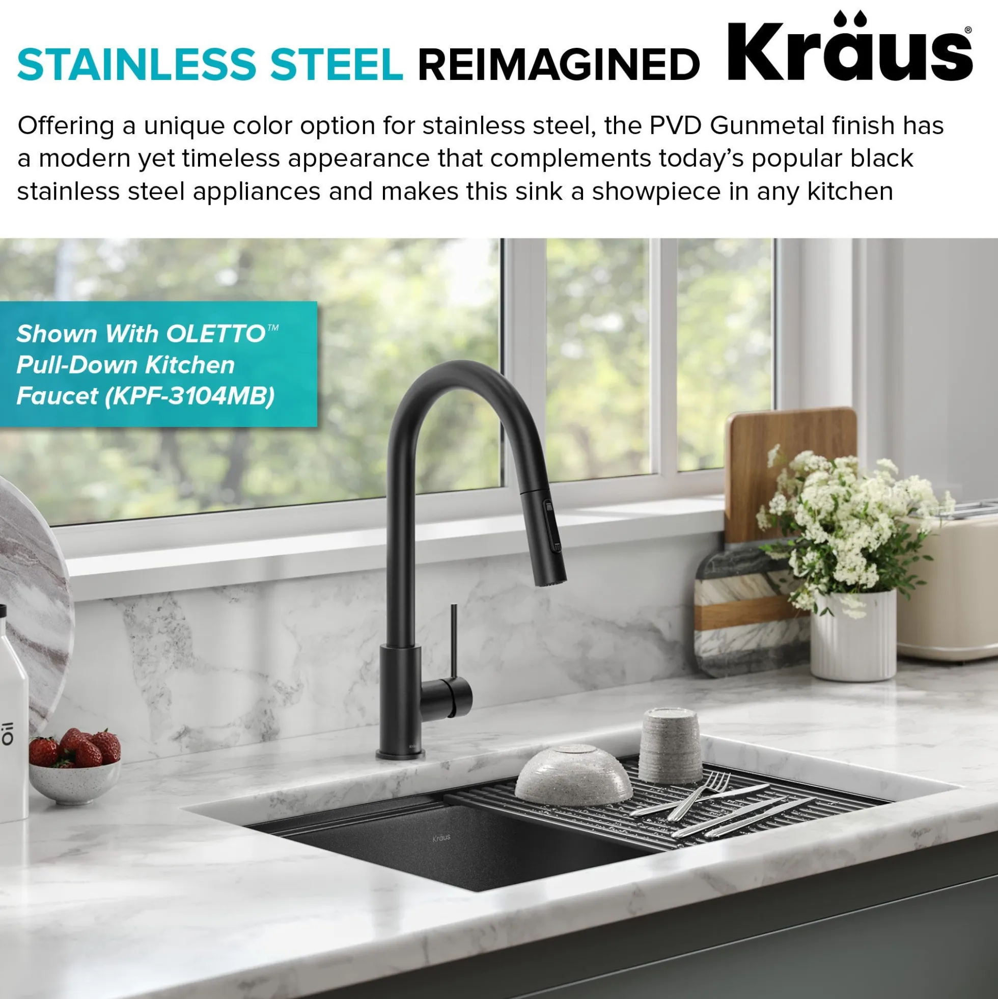 Workstation 27” Undermount 16 Gauge Black Stainless Steel Single Bowl Kitchen Sink in PVD Gunmetal Finish with Accessories