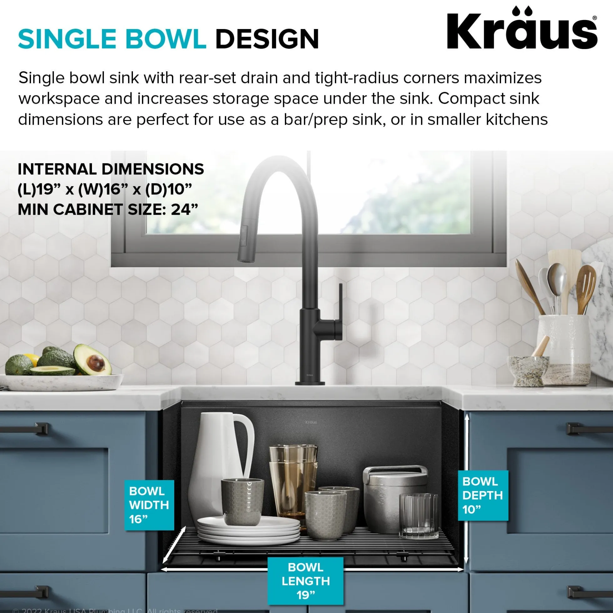 Workstation 21” Undermount 16 Gauge Black Stainless Steel Single Bowl Kitchen Sink in PVD Gunmetal Finish with Accessories
