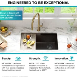 Workstation 32" Undermount Granite Single Bowl Kitchen Sink in Metallic Gray with Accessories