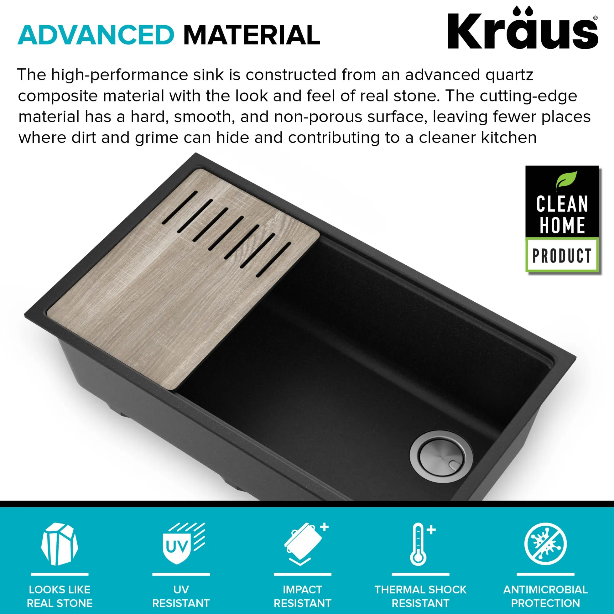 Workstation 32" Undermount Granite Single Bowl Kitchen Sink in Metallic Black with Accessories