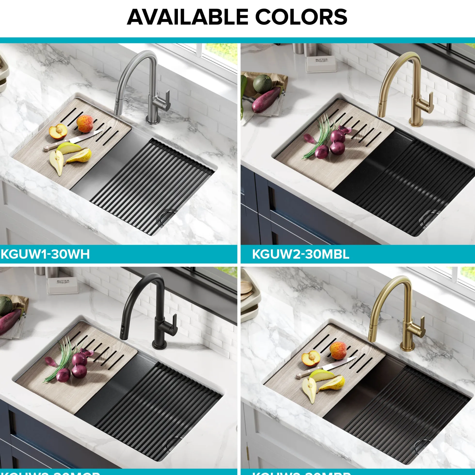 Workstation 30" Undermount Granite Single Bowl Kitchen Sink in Metallic Black with Accessories